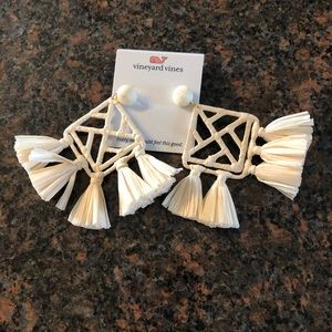 Vineyard vines Bamboo Lattice Raffia Earrings